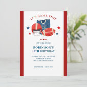 Fußball-Matching Geburtstagsparty Einladung (Stehend Vorderseite)