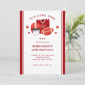 Fußball-Matching Geburtstagsparty Einladung (Stehend Vorderseite)