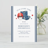 Fußball-Matching Geburtstagsparty Einladung (Stehend Vorderseite)