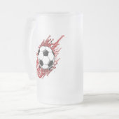 Fußball Mattglas Bierglas (Vorderseite Links)