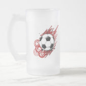 Fußball Mattglas Bierglas (Links)