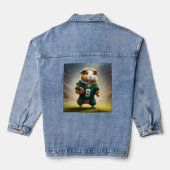 Fußball Meerschweinchen, Jeansjacke (Rückseite)