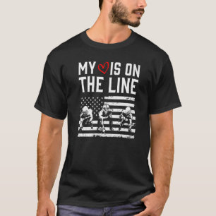 Fußball Mein Herz ist auf der Linie Lineman T-Shirt