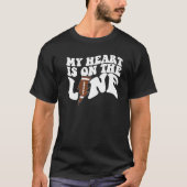 Fußball Mein Herz ist auf der Linie Offensive Line T-Shirt (Vorderseite)