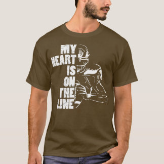 Fußball Mein Herz ist auf der Linie Offensive Line T-Shirt