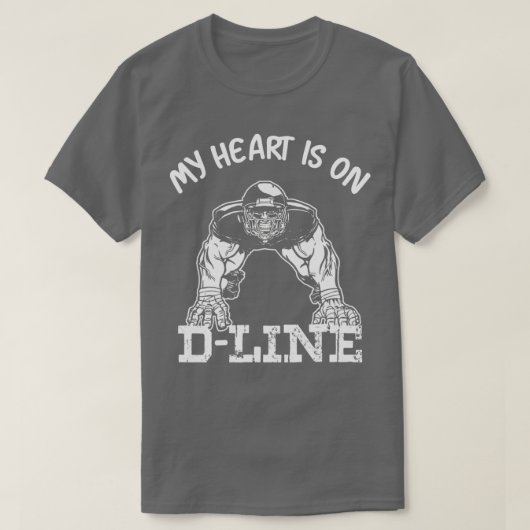 Fußball Mein Herz ist auf der Linie verteidigende  T-Shirt (Design vorne)