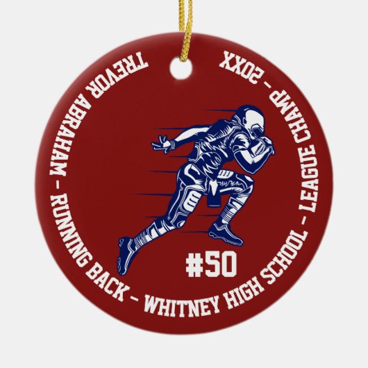 Fußball-Meister-Spieler-Monogramm-Team-Schule Keramik Ornament (Vorne)