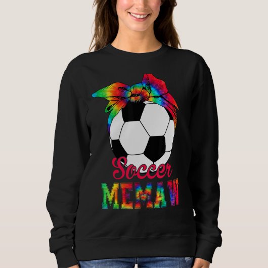 Fußball-Memaw-Gefärbte Krawatte Fußball-Muttertag Sweatshirt (Vorderseite)