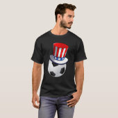 Fußball mit amerikanischer Fahne, Patriotic am 4.  T-Shirt (Vorne ganz)