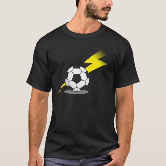 Fußball mit Blitzbolzen T-Shirt (Vorderseite)