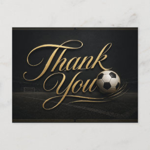 Fußball mit Dank an alles, was du auf grünem  tust Postkarte
