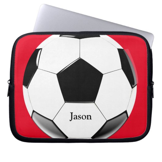 Fußball mit dem Namen Laptop Electronics Bag Laptopschutzhülle (Vorderseite)
