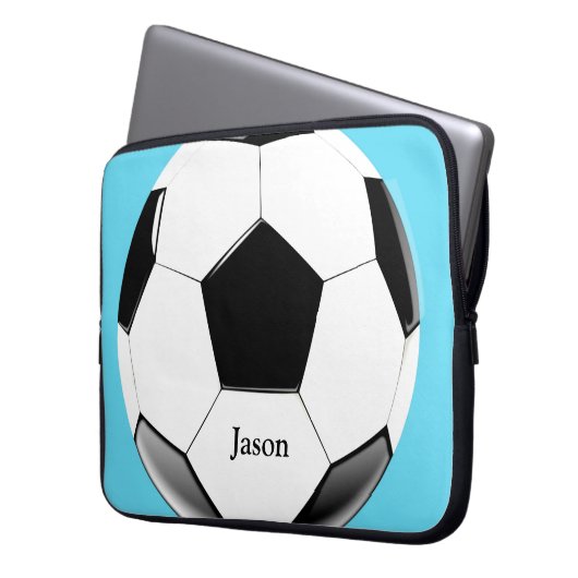 Fußball mit dem Namen Laptop Electronics Bag Laptopschutzhülle (Vorderseite Links)
