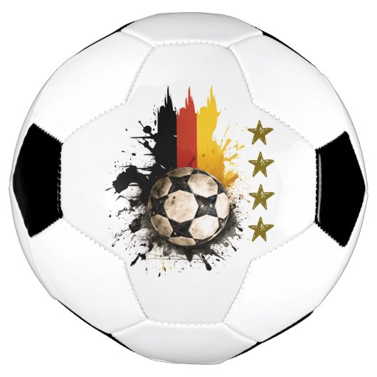 Fußball mit deutscher Flagge und vier goldene Ster (Gedreht)