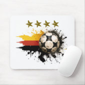 Fußball mit deutscher Flagge und vier goldene Ster Mousepad (Mit Mouse)