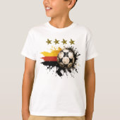 Fußball mit deutscher Flagge und vier goldene Ster T-Shirt (Vorderseite)