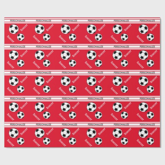 Fußball mit DIY-Hintergrundfarbe Geschenkpapier (Flach)