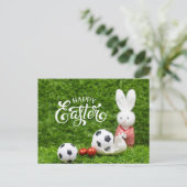 Fußball mit Fußball und Eiern "Pos" zum Ostern Postkarte (Stehend Vorderseite)