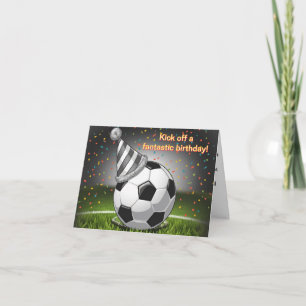 Fußball mit Geburtstag, Konfetti Geburtstag Karte