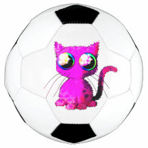 Fußball mit geschmeidig rosa Kawaii-Katze
