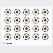 Fußball mit Goldkleber Runder Aufkleber (Blatt)