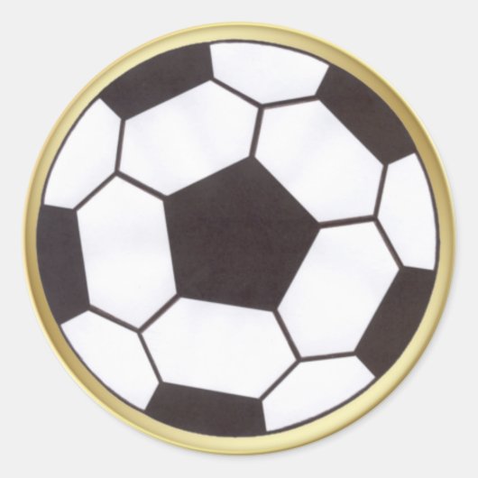 Fußball mit Goldkleber Runder Aufkleber (Vorderseite)