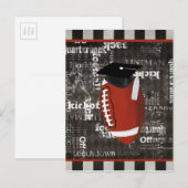 Fußball mit Graduation Cap, Fußball Wörter Ankündigungspostkarte (Vorne/Hinten)