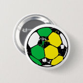 Fußball mit grünen und gelben Teamfarben Button (Vorne & Hinten)