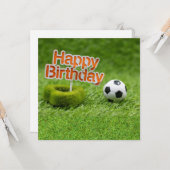Fußball mit Happy Birthday auf Green Karte (Vorderseite/Rückseite Beispiel)