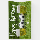 Fußball mit Happy Birthday mit Bier Banner (Vertikal)