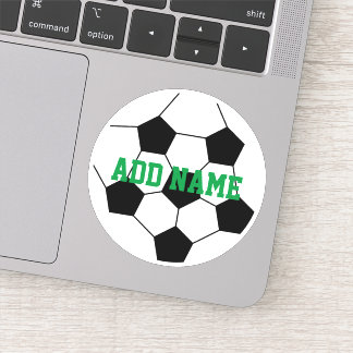 Fußball mit Individuelle Name Grün Aufkleber
