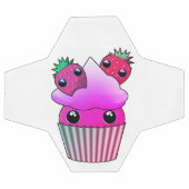 Fußball mit Kawaii Erdbeerkuchen (Flach)