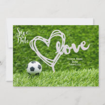 Fußball mit Liebe für die Hochzeit speichern Sie d