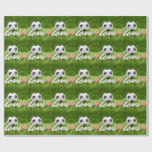 Fußball mit Liebe Fußball auf der grünen Fotografi Geschenkpapier (Flach)