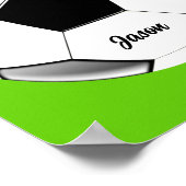 Fußball mit Namen Lime Green Poster (Ecke)