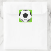 Fußball mit Namen Lime Green Quadratischer Aufkleber (Tasche)