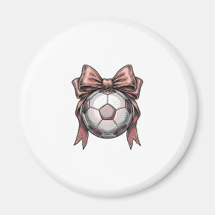 Fußball mit rosa Schleife Vintage Magnet