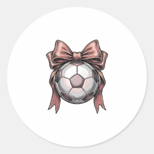 Fußball mit rosa Schleife Vintage Runder Aufkleber