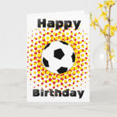 Fußball mit rot und gelb, Happy Birthday Karte (Gelbe Blume)
