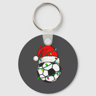 Fußball mit Santa-Hut Lustiges Weihnachtsgeschenk Schlüsselanhänger
