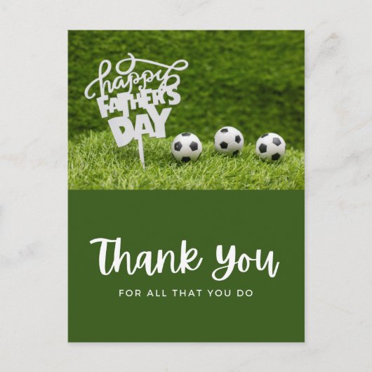 Fußball mit vielen Dank für alles, was Sie tun auf Postkarte (Vorderseite)