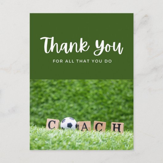 Fußball mit vielen Dank für alles, was Sie tun auf Postkarte (Vorderseite)