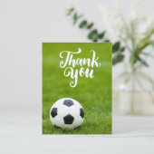Fußball mit Wort Danke Postkarte (Stehend Vorderseite)