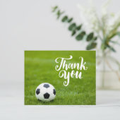 Fußball mit Wort Danke Postkarte (Stehend Vorderseite)