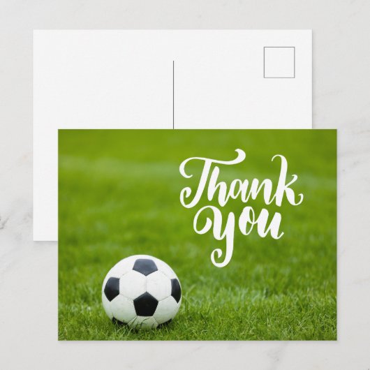 Fußball mit Wort Danke Postkarte (Vorne/Hinten)