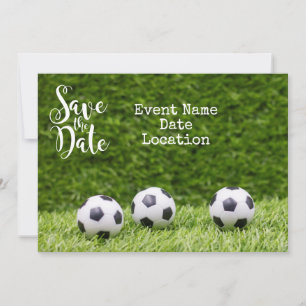 Fußball mit Wort Save the Date Einladung