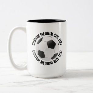 Fußball & Mittel Text SCHWARZ 15oz Custom Zweifarbige Tasse