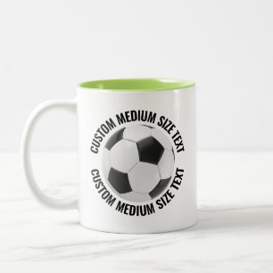 Fußball & Mittelgroßer Text LIMEGRÜN 11oz Custom Zweifarbige Tasse
