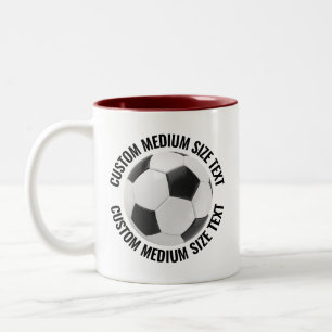 Fußball & Mittelgroßer Text MAROON 11oz Custom Zweifarbige Tasse