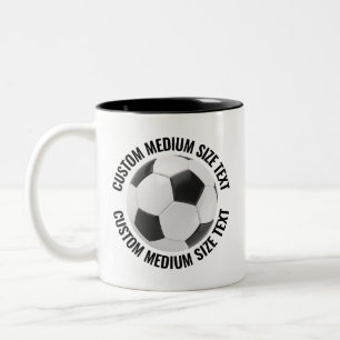 Fußball & Mittelgroßer Text SCHWARZ 11oz Custom Zweifarbige Tasse